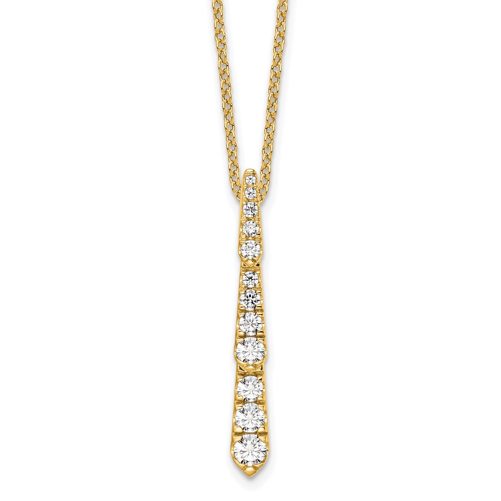 True Origin 14k 3/8 carat Lab Grown Diamond VS DEF 18 inch Vertical Slide Necklace (PM9387-038-YLD)