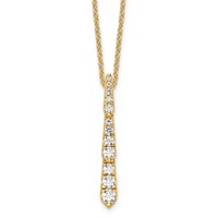 True Origin 14K White Gold 0.38 Carat Lab Grown Diamond VS+ F+ Complete Vertical Bar Slide Necklace, 18" view 1
