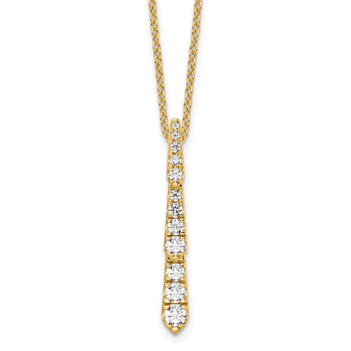 True Origin 14K White Gold 0.38 Carat Lab Grown Diamond VS+ F+ Complete Vertical Bar Slide Necklace, 18"