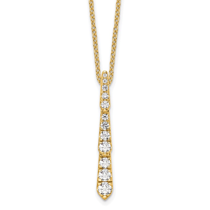 True Origin 14k 3/8 carat Lab Grown Diamond VS DEF 18 inch Vertical Slide Necklace