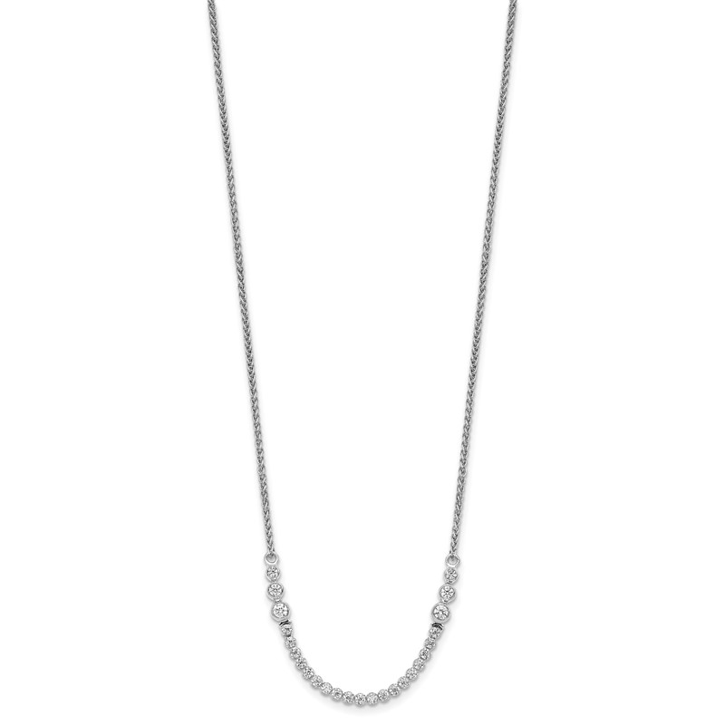 14k White Gold 5/8 carat Lab Grown Diamond VS/SI+ G+ Adjustable up to 24 inch Tennis Style Bolo Necklace