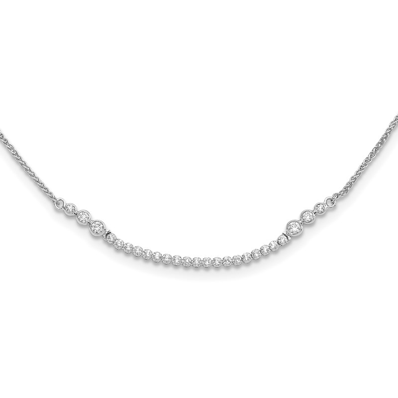 14k White Gold 5/8 carat Lab Grown Diamond VS/SI+ G+ Adjustable up to 24 inch Tennis Style Bolo Necklace