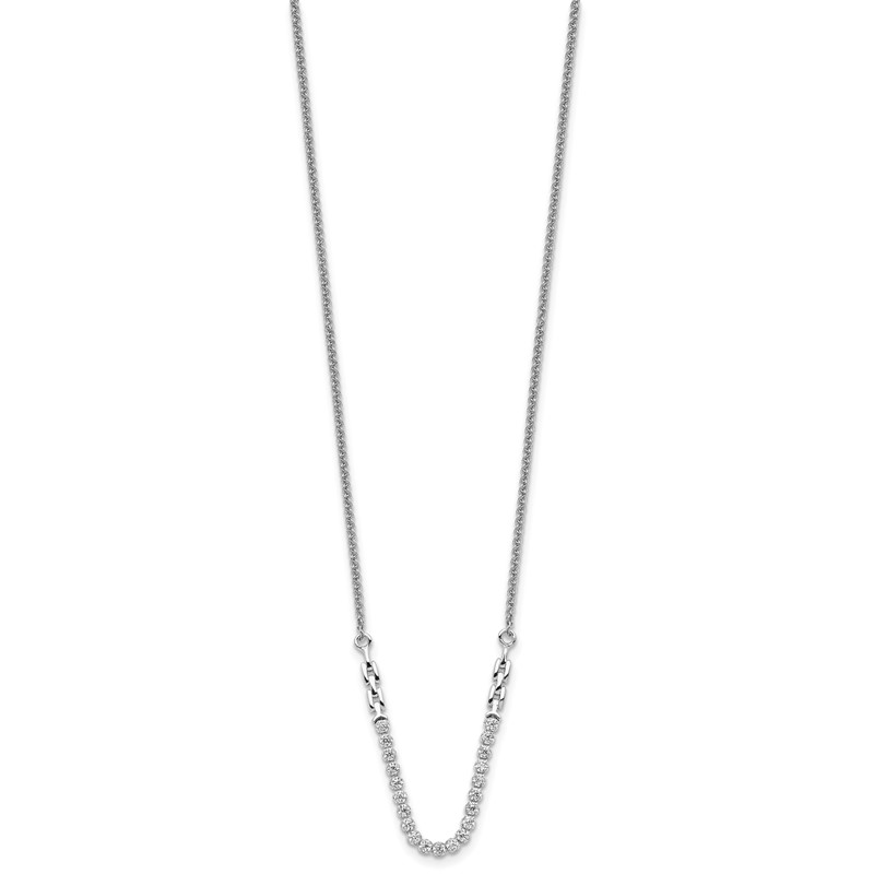 14k White Gold 1/2 carat Lab Grown Diamond VS/SI+ G+ Adjustable up to 24 inch Tennis Style Bolo Necklace