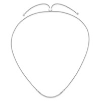 14K White Gold 0.50 Carat Lab Grown Diamond VS SI+ G+ Adjustable Up to Tennis Style Bolo Necklace, 24" view 4