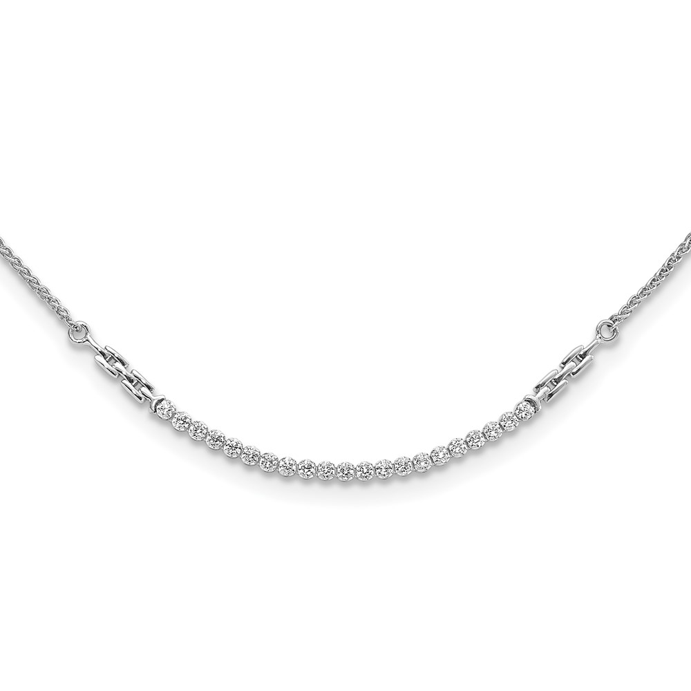 14K White Gold 0.50 Carat Lab Grown Diamond VS SI+ G+ Adjustable Up to Tennis Style Bolo Necklace, 24"