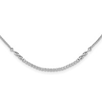 14K White Gold 0.50 Carat Lab Grown Diamond VS SI+ G+ Adjustable Up to Tennis Style Bolo Necklace, 24" view 1