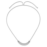 14K White Gold 2.17 Carat Lab Grown Diamond VS SI+ G+ Adjustable Up to Triple Row Tennis Style Bolo Necklace, 24" view 4