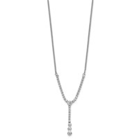 14K White Gold 1 Carat Lab Grown Diamond VS SI+ G+ Adjustable Up to Tennis Style Bolo Necklace, 24" view 2