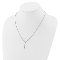 14K White Gold 1 Carat Lab Grown Diamond VS SI+ G+ Adjustable Up to Tennis Style Bolo Necklace, 24" view 3