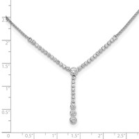 14K White Gold 1 Carat Lab Grown Diamond VS SI+ G+ Adjustable Up to Tennis Style Bolo Necklace, 24" view 5
