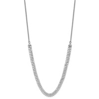 14K White Gold 3.33 Carat Lab Grown Diamond VS SI+ G+ Adjustable 13.5 to Double Row Tennis Bolo Necklace, 24" view 2