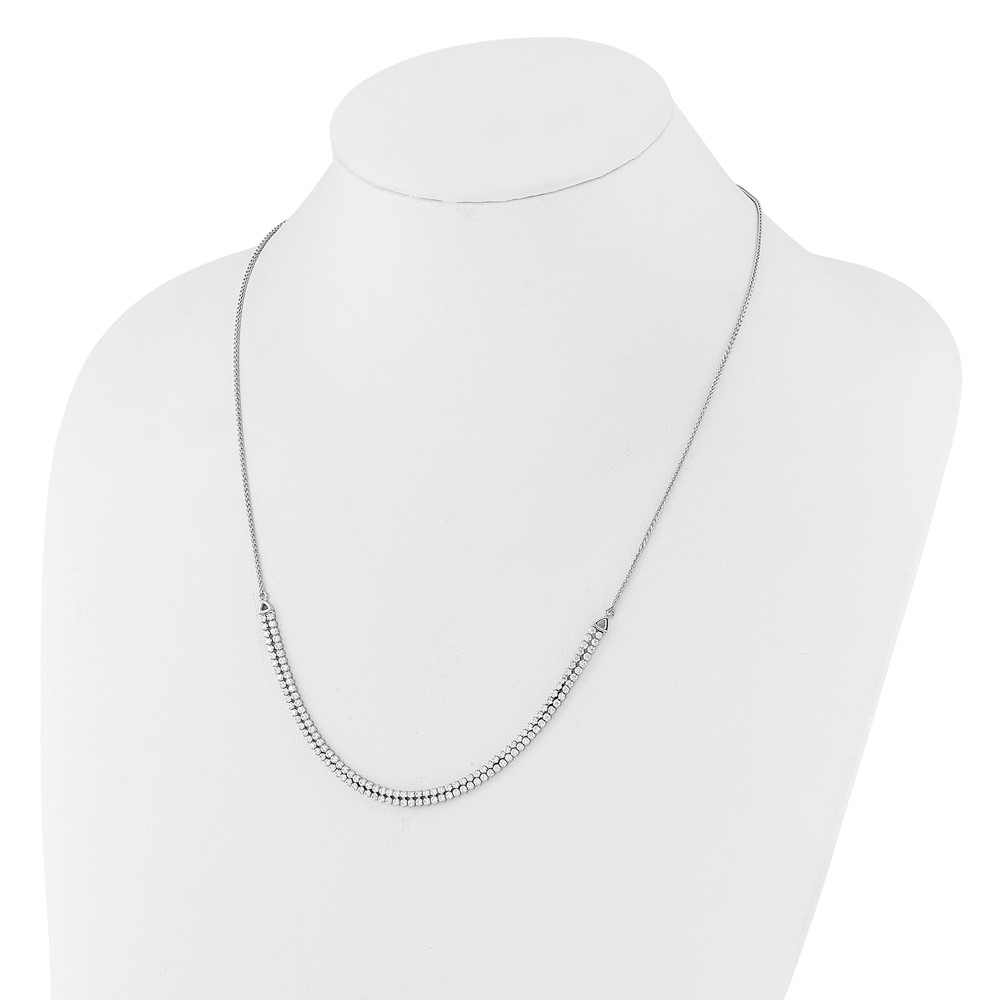 14k White Gold 3 1/3 carat Lab Grown Diamond VS/SI+ G+ Adjustable 13.5 to 24 inch Double Row Tennis Bolo Necklace (PM9461-278-WLG)
