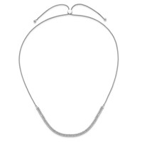 14K White Gold 3.33 Carat Lab Grown Diamond VS SI+ G+ Adjustable 13.5 to Double Row Tennis Bolo Necklace, 24" view 4