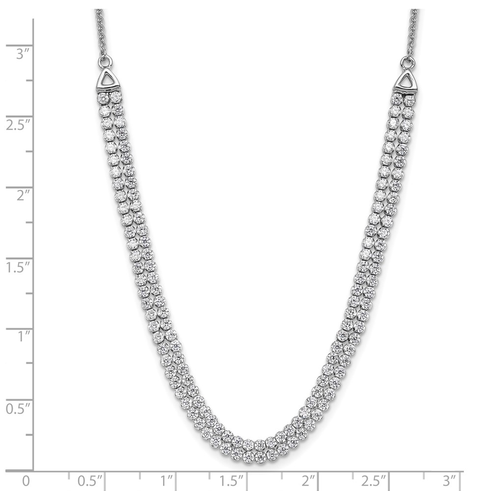 14k White Gold 3 1/3 carat Lab Grown Diamond VS/SI+ G+ Adjustable 13.5 to 24 inch Double Row Tennis Bolo Necklace (PM9461-278-WLG)