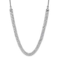 14K White Gold 3.33 Carat Lab Grown Diamond VS SI+ G+ Adjustable 13.5 to Double Row Tennis Bolo Necklace, 24" view 1
