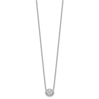 14K White Gold 0.62 Carat Lab Grown Diamond VS SI+ G+ Oval Necklace, 18" view 2