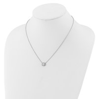 14K White Gold 0.62 Carat Lab Grown Diamond VS SI+ G+ Oval Necklace, 18" view 3