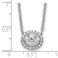 14K White Gold 0.62 Carat Lab Grown Diamond VS SI+ G+ Oval Necklace, 18" view 5