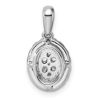 14K White Gold 0.38 Carat Lab Grown Diamond VS SI Oval Halo Pendant view 3