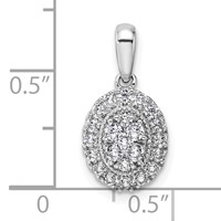 14K White Gold 0.38 Carat Lab Grown Diamond VS SI Oval Halo Pendant view 4