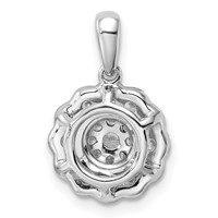 14K White Gold 0.50 Carat Lab Grown Diamond VS SI+ G+ Square Halo Pendant view 3