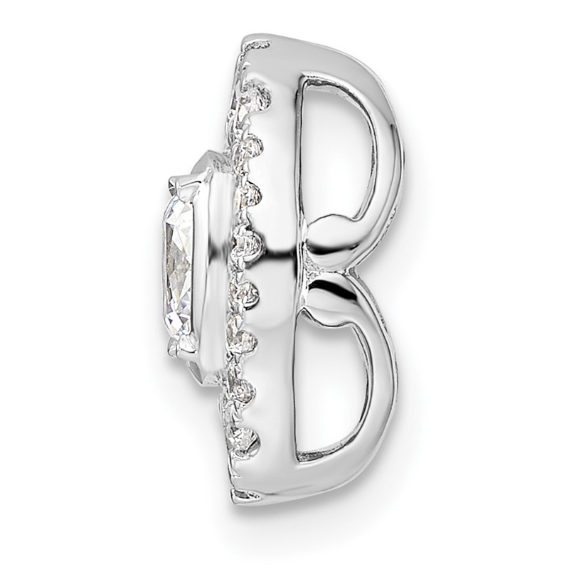 14K White Gold Lab Grown VS/SI+ G+ Dia Halo Chain Slide