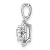 14K White Gold 0.38 Carat Lab Grown Diamond VS SI+ G+ Square Halo Pendant view 2