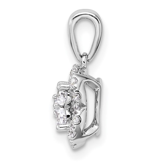 14k White Gold 3/8 carat Lab Grown Diamond VS/SI+ G+ Square Halo Pendant
