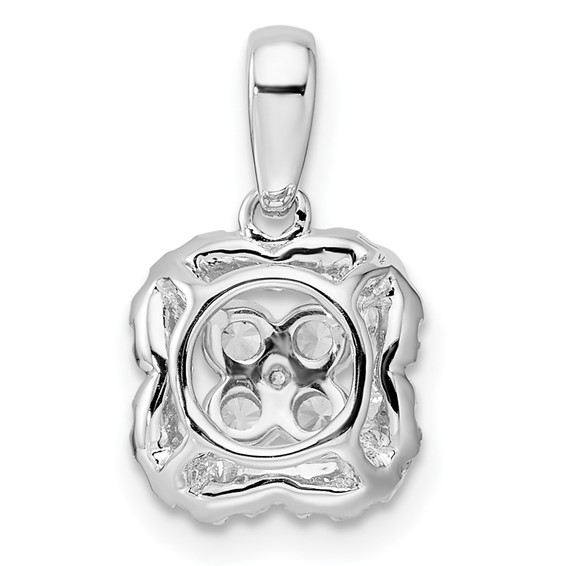 14k White Gold 3/8 carat Lab Grown Diamond VS/SI+ G+ Square Halo Pendant