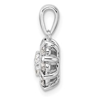14K White Gold 0.50 Carat Lab Grown Diamond VS SI+ G+ Complete Halo Pendant view 2