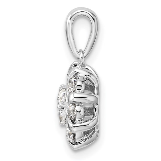14k White Gold 1/2 carat Lab Grown Diamond VS/SI+ G+ Complete Halo Pendant