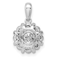 14K White Gold 0.50 Carat Lab Grown Diamond VS SI+ G+ Complete Halo Pendant view 3