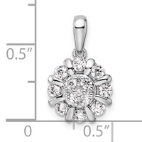 14K White Gold 0.50 Carat Lab Grown Diamond VS SI+ G+ Complete Halo Pendant view 4