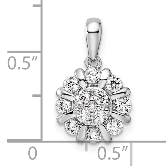 14k White Gold 1/2 carat Lab Grown Diamond VS/SI+ G+ Complete Halo Pendant
