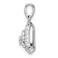 14K White Gold 0.50 Carat Lab Grown Diamond VS SI+ G+ Complete Triangle Cluster Pendant view 2
