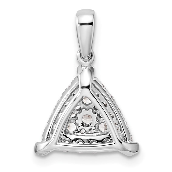 14k White Gold 1/2 carat Lab Grown Diamond VS/SI+ G+ Complete Triangle Cluster Pendant