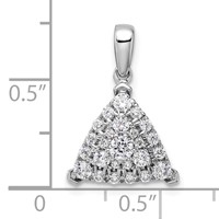 14K White Gold 0.50 Carat Lab Grown Diamond VS SI+ G+ Complete Triangle Cluster Pendant view 4