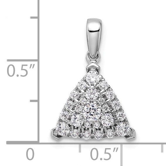 14k White Gold 1/2 carat Lab Grown Diamond VS/SI+ G+ Complete Triangle Cluster Pendant