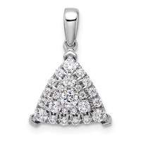 14K White Gold 0.50 Carat Lab Grown Diamond VS SI+ G+ Complete Triangle Cluster Pendant view 1