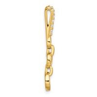 14K Yellow Gold 0.12 Carat Lab Grown Diamond VS SI+ G+ Dangle Circle Chain Slide Pendant view 2