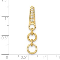 14K Yellow Gold 0.12 Carat Lab Grown Diamond VS SI+ G+ Dangle Circle Chain Slide Pendant view 4