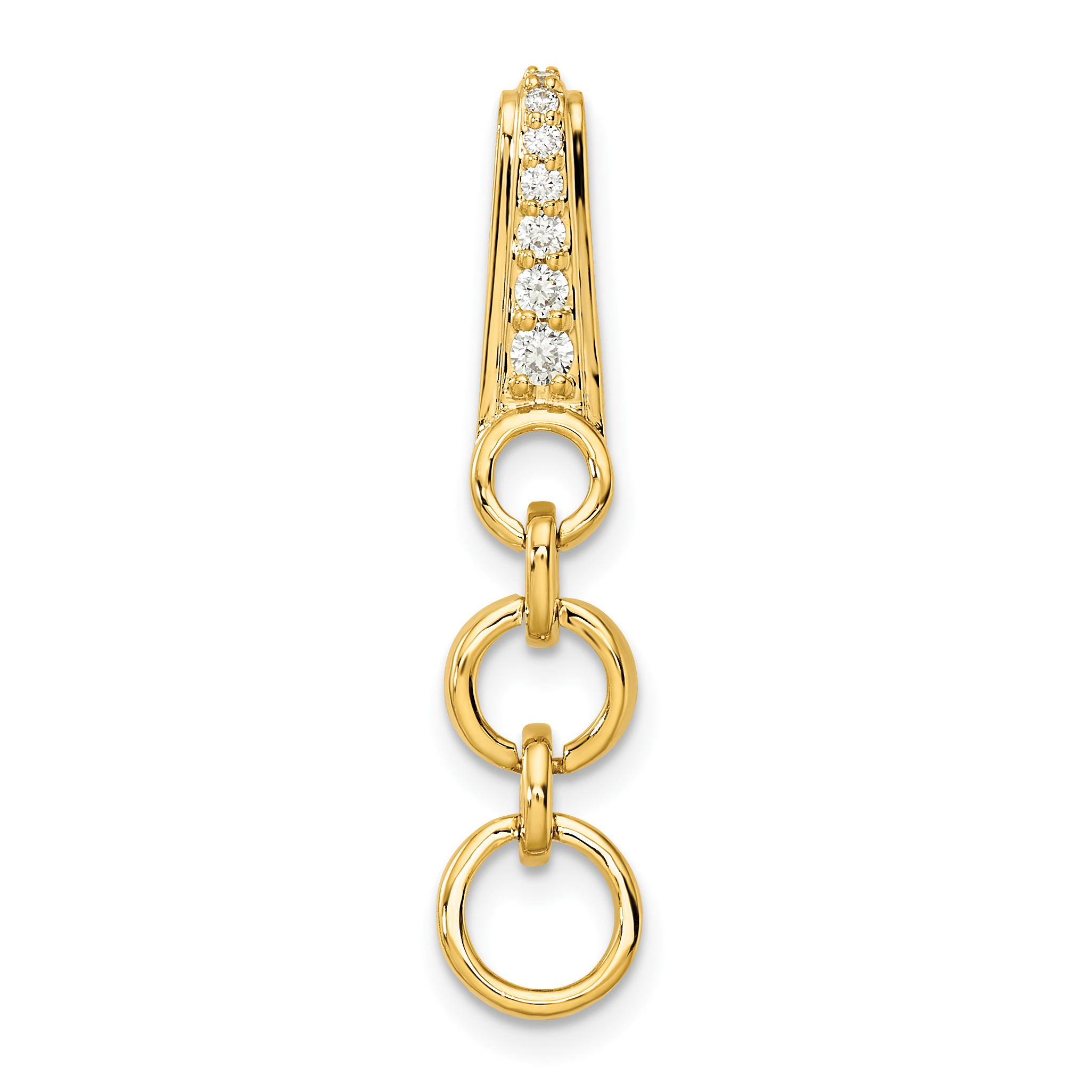 14k 1/8 carat Lab Grown Diamond VS/SI+ G+ Dangle Circle Chain Slide Pendant (PM9666-012-YLG)