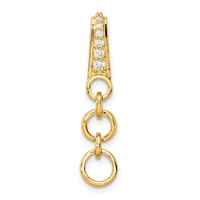 14K Yellow Gold 0.12 Carat Lab Grown Diamond VS SI+ G+ Dangle Circle Chain Slide Pendant view 1
