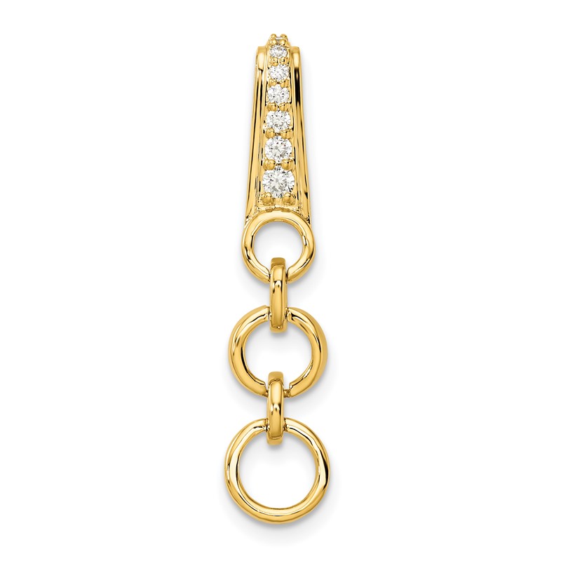 14k 1/8 carat Lab Grown Diamond VS/SI+ G+ Dangle Circle Chain Slide Pendant
