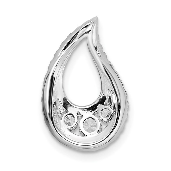 14k White Gold 1/2 carat Lab Grown Diamond VS/SI+ G+ Complete Teardrop Cluster Chain Slide Pendant