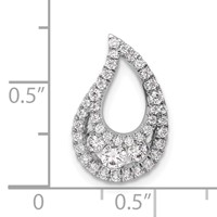 14K White Gold 0.50 Carat Lab Grown Diamond VS SI+ G+ Complete Teardrop Cluster Chain Slide Pendant view 4