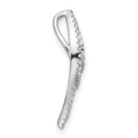 14K White Gold 0.38 Carat Lab Grown Diamond VS SI+ G+ Complete Fashion Chain Slide Pendant view 2