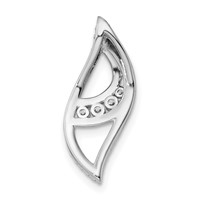 14K White Gold 0.38 Carat Lab Grown Diamond VS SI+ G+ Complete Fashion Chain Slide Pendant view 3