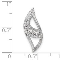 14K White Gold 0.38 Carat Lab Grown Diamond VS SI+ G+ Complete Fashion Chain Slide Pendant view 4