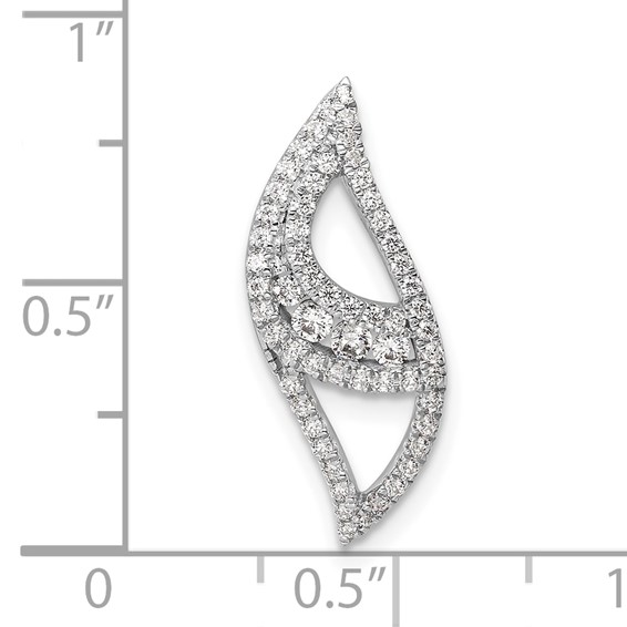 14k White Gold 3/8 carat Lab Grown Diamond VS/SI+ G+ Complete Fashion Chain Slide Pendant